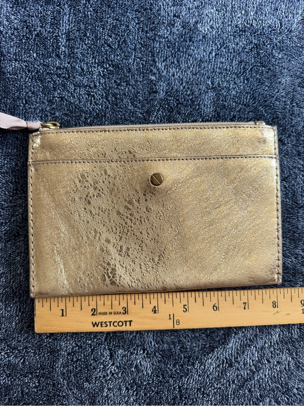 J. Crew Metallic Gold Leather bag